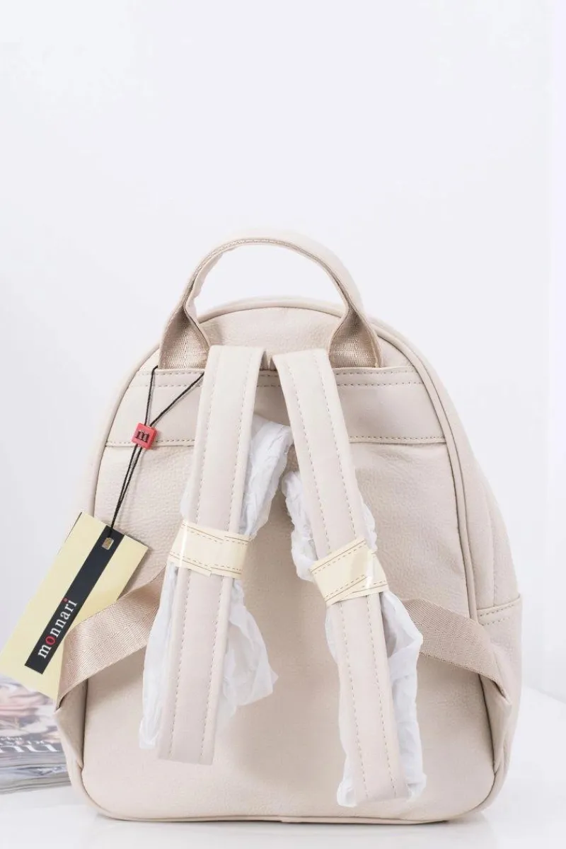 Clearance Klasyczny Plecak Damski Beżowy Elegancki A4 Plecaki|Torebki Monnari