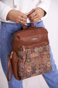 Outlet Nobo Klasyczny Plecak Brązowy NBAG-I2850-C017