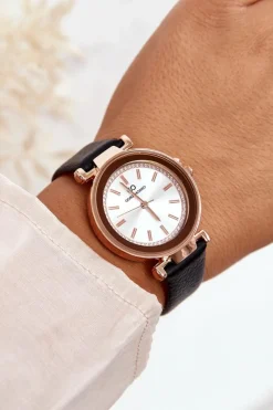 Zegarki>Giorgio&Dario Klasyczny Skórzany Damski Zegarek Czarny