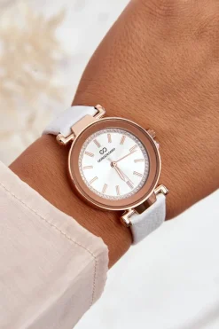 Zegarki>Giorgio&Dario Klasyczny Skórzany Damski Zegarek Biały