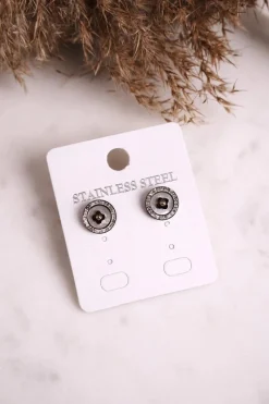 Online Glam Chic Kolczyki Koła z Koniczynką i Cyrkoniami Różowe Złoto Luck