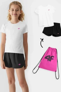 Outlet 4F Komplet Dziecięcy Sportowy Szybkoschnący Na Wf JAW23TAPSF014-20S