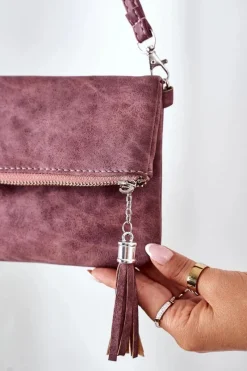 Best Boto Kopertówka Z Odpinanym Paskiem I Frędzlami Różowa