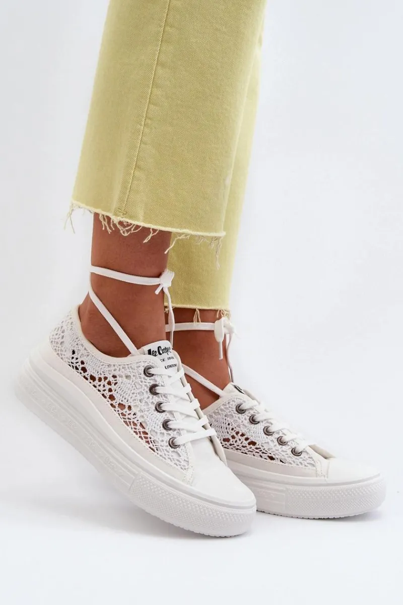 Best Koronkowe Trampki Damskie LCW-23-44-1617 Białe Damskie Trampki Damskie Niskie