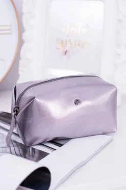 Clearance Kosmetyczka Saszetka Metaliczny Szary Damskie Torebki Monnari|Kosmetyczki Damskie