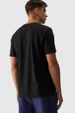 T-Shirty Męskie|Odzież 4F>4F Koszulka Męska Gładka Z Logo Czarna WMM00TTSHM1843-20S