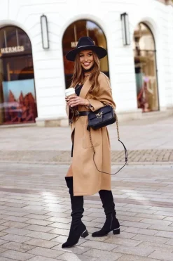 Kozaki Wiosenne|Kozaki Na Obcasie></noscript>Boto Kozaki damskie do kolana eko-zamsz czarne Can't Stop Czarny