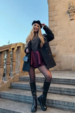 Sale Boto Kozaki Damskie Na Koturnie Czarne Terisse