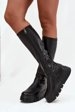 Kozaki Ocieplane|Kozaki Płaskie></noscript>Buty damskie Vinceza Kozaki Damskie Na Platformie Na Zamek Vinceza 58553 Czarne
