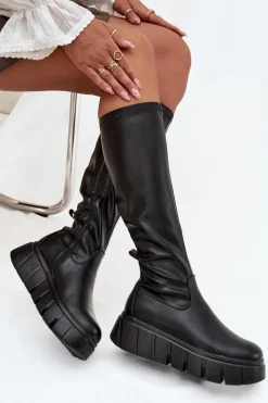 Kozaki Ocieplane|Kozaki Płaskie></noscript>Buty damskie Vinceza Kozaki Damskie Na Platformie Na Zamek Vinceza 58553 Czarne