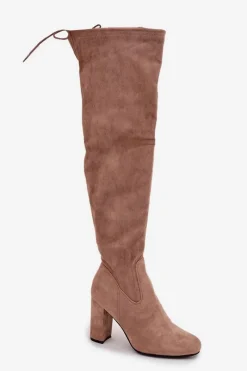 Kozaki Na Słupku|Kozaki Za Kolano></noscript>Boto Kozaki Damskie Na Słupku Beżowe Xamarin Beżowy