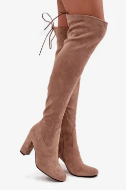 Kozaki Na Słupku|Kozaki Za Kolano></noscript>Boto Kozaki Damskie Na Słupku Beżowe Xamarin Beżowy