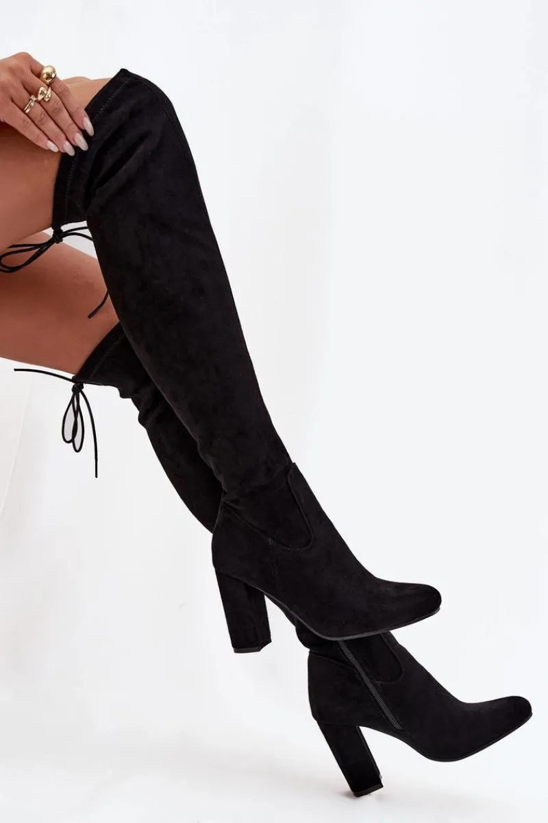 Clearance Kozaki Damskie Na Słupku Czarne Xamarin Damskie Kozaki Na Słupku|Kozaki Za Kolano