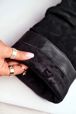 Best Kozaki Damskie Na Słupku Zamszowe Czarne Pomestro Damskie Kozaki Na Obcasie|Kozaki Zamszowe