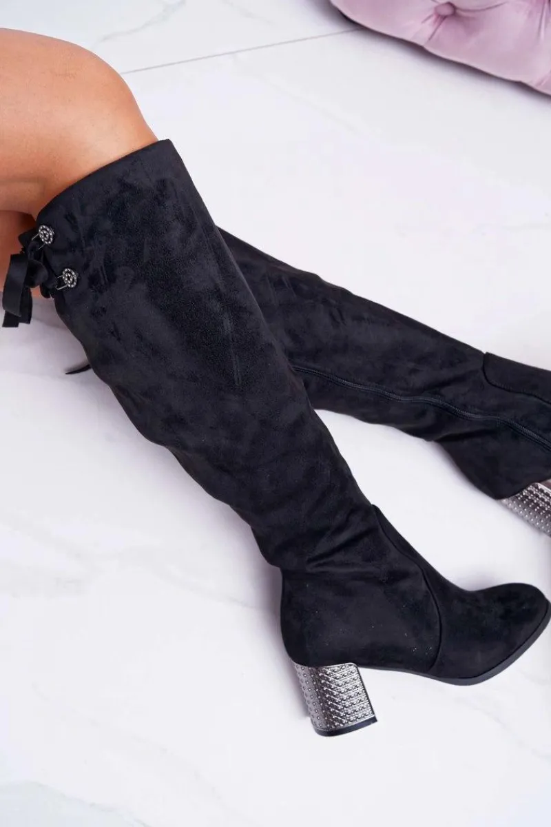 New Kozaki Damskie Na Słupku Zamszowe Ocieplane Yonas Damskie Kozaki Na Obcasie|Kozaki Zamszowe