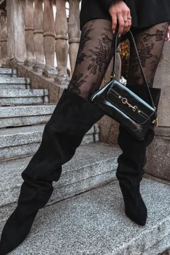 Clearance Boto Kozaki Damskie Na Szpilce Wsuwane Czarne Mavilla Czarny