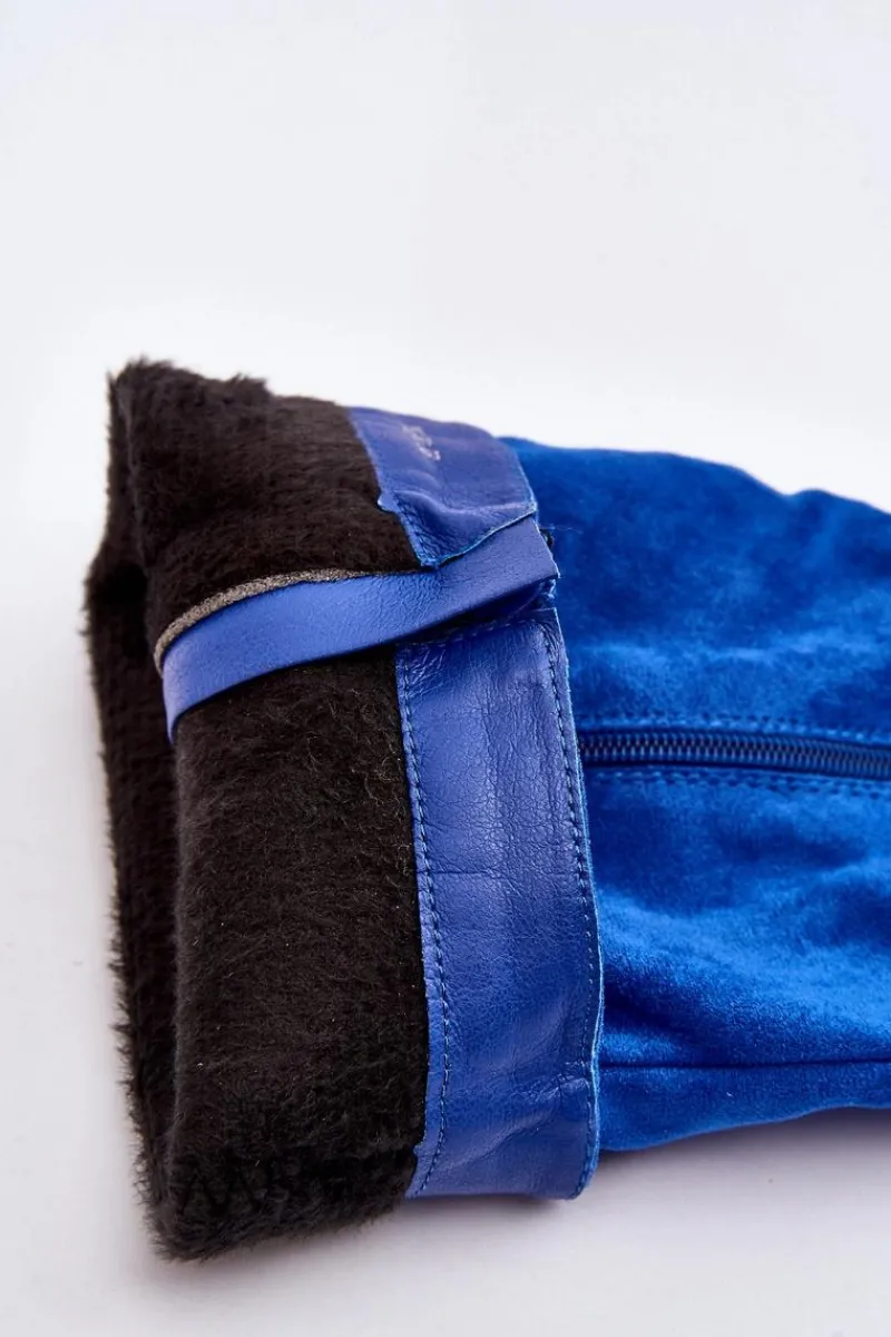 Outlet Kozaki Damskie Ocieplane Na Masywnym Obcasie Niebieski Layala Damskie Kozaki Wiosenne|Kozaki Przed Kolano