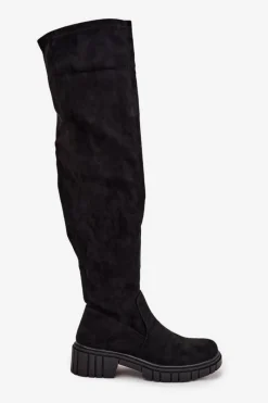 Kozaki Damskie Za Kolano S.Barski HY42-122 Czarne Damskie Kozaki Ocieplane|Muszkieterki