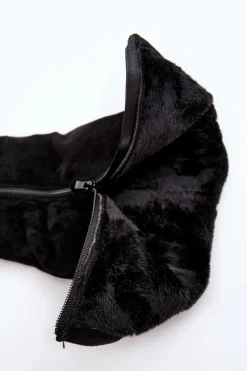 Kozaki Ocieplane|Kozaki Płaskie></noscript>Damskie buty S.Barski Kozaki Damskie Zamszowe Na Platformie S.Barski HY53-8 Czarne