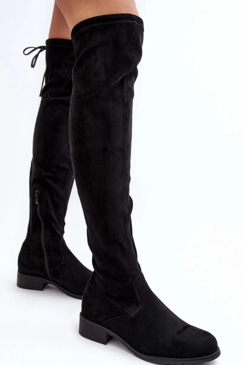 Best Kozaki Damskie Zamszowe Za Kolano Czarne Enelyn Damskie Muszkieterki|Kozaki Za Kolano
