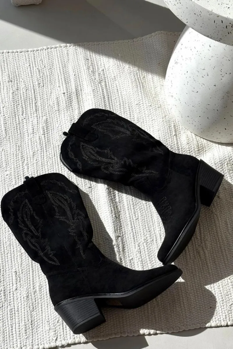 Discount Kozaki Kowbojki Damskie Na Obcasie Ocieplane Vinceza 16508 Czarne Damskie Kozaki Na Obcasie|Kozaki Zamszowe