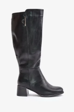 Hot Kozaki Na Obcasie Z Eko Skóry Przed Kolano Czarne Izanae Damskie Kozaki Ocieplane|Kozaki Przed Kolano