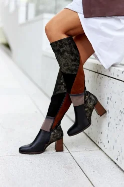 Kozaki Wiosenne|Kozaki Przed Kolano>Maciejka Kozaki Na Suwak Brązowe 05240-02