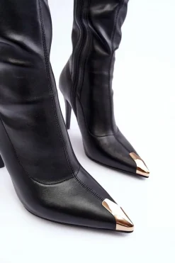 Kozaki Wiosenne|Kozaki Przed Kolano></noscript>Damskie buty S.Barski Kozaki Na Szpilce Przed Kolano Skórzane S.Barski MR870-59 Czarne