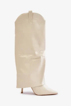 Kozaki Ocieplane|Kozaki Na Szpilce></noscript>Boto Kozaki Na Szpilce Z Wywiniętą Cholewką Jasnobeżowe Bellinna Beżowy