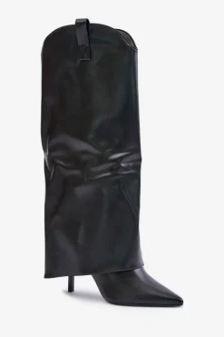 Kozaki Ocieplane|Kozaki Na Szpilce>Boto Kozaki Na Szpilce Z Wywiniętą Cholewką Czarne Bellinna