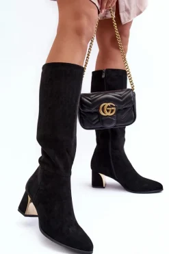 Kozaki Przed Kolano|Kozaki Na Obcasie>Boto Kozaki Przed Kolano Zamszowe Na Obcasie Czarne Inatris