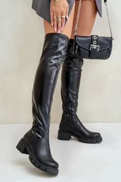 Hot Boto Kozaki Za Kolano Na Płaskim Obcasie Z Eko Skóry Mesiga