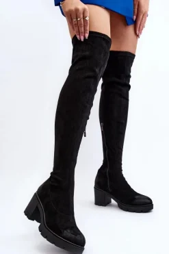 Clearance Boto Kozaki Za Kolano Na Słupku La.Fi 270067B-SU Czarne