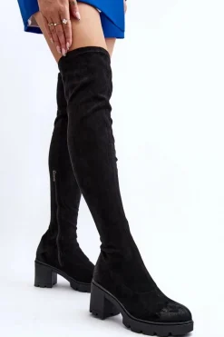 Clearance Boto Kozaki Za Kolano Na Słupku La.Fi 270067B-SU Czarne