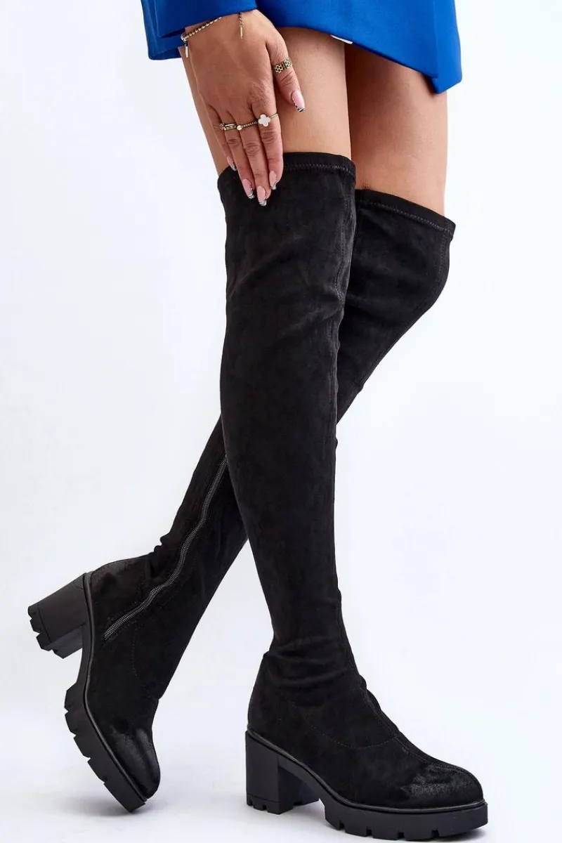 Clearance Boto Kozaki Za Kolano Na Słupku La.Fi 270067B-SU Czarne