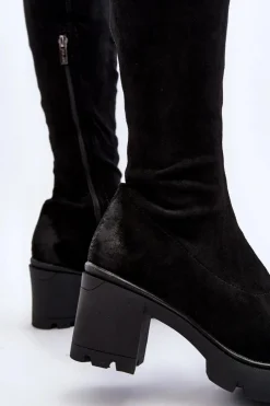 Clearance Boto Kozaki Za Kolano Na Słupku La.Fi 270067B-SU Czarne