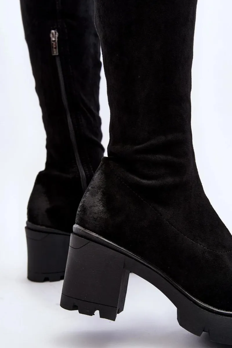 Clearance Boto Kozaki Za Kolano Na Słupku La.Fi 270067B-SU Czarne