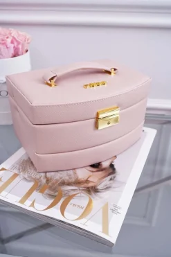 Outlet Kuferek Szkatułka Na Biżuterię Różowy NBOX-I01-C004 Torebki Nobo|Torebki Kuferki