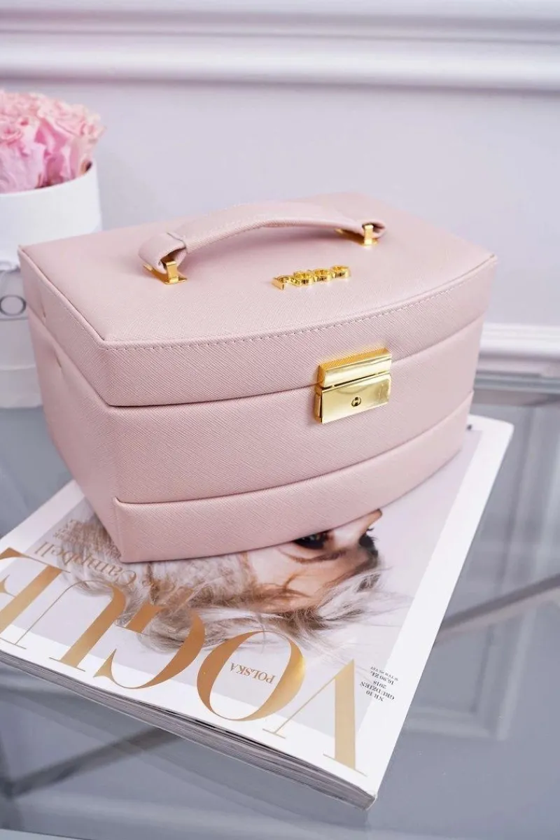 Outlet Kuferek Szkatułka Na Biżuterię Różowy NBOX-I01-C004 Torebki Nobo|Torebki Kuferki