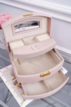 Outlet Kuferek Szkatułka Na Biżuterię Różowy NBOX-I01-C004 Torebki Nobo|Torebki Kuferki