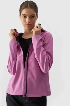 Odzież 4F|Kurtki Damskie>4F Kurtka Damska Softshell Membrana 5000 WAW24TSOFF285-54S Różowa Różowy