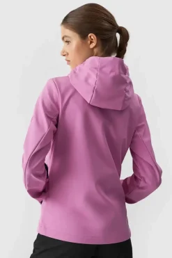 Odzież 4F|Kurtki Damskie>4F Kurtka Damska Softshell Membrana 5000 WAW24TSOFF285-54S Różowa Różowy