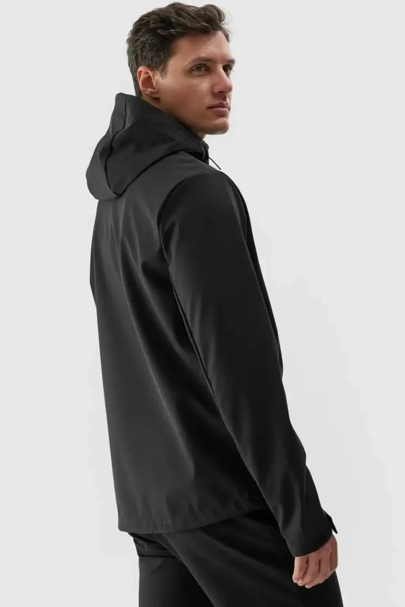 Hot 4F Kurtka Męska Softshell Z Kapturem WAW24TSOFM283-20S Czarna Czarny
