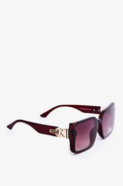 Best Kwadratowe Okulary Przeciwsłoneczne Damskie UV400 Brązowe Okulary