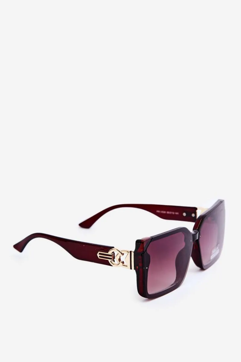 Best Kwadratowe Okulary Przeciwsłoneczne Damskie UV400 Brązowe Okulary