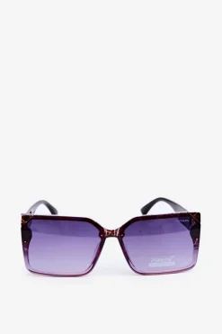 Best PRIUS Kwadratowe Okulary Przeciwsłoneczne Damskie UV400 Brązowo-Różowe