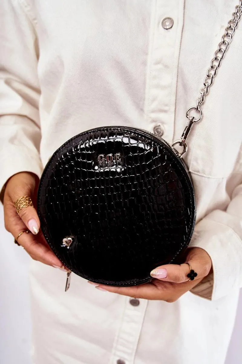 Torebki Kuferki|Torebki Klasyczne>GOE Lakierowana Torebka Kuferek ZNJ007 Czarna