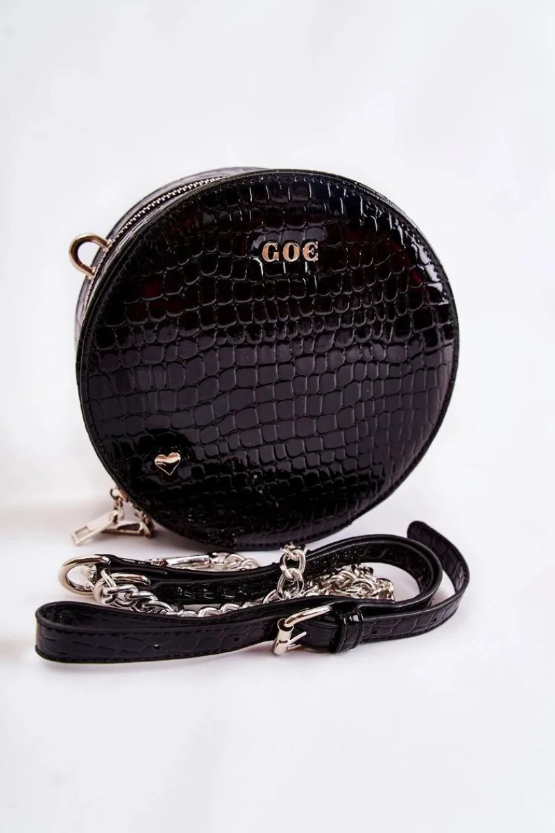 Torebki Kuferki|Torebki Klasyczne>GOE Lakierowana Torebka Kuferek ZNJ007 Czarna