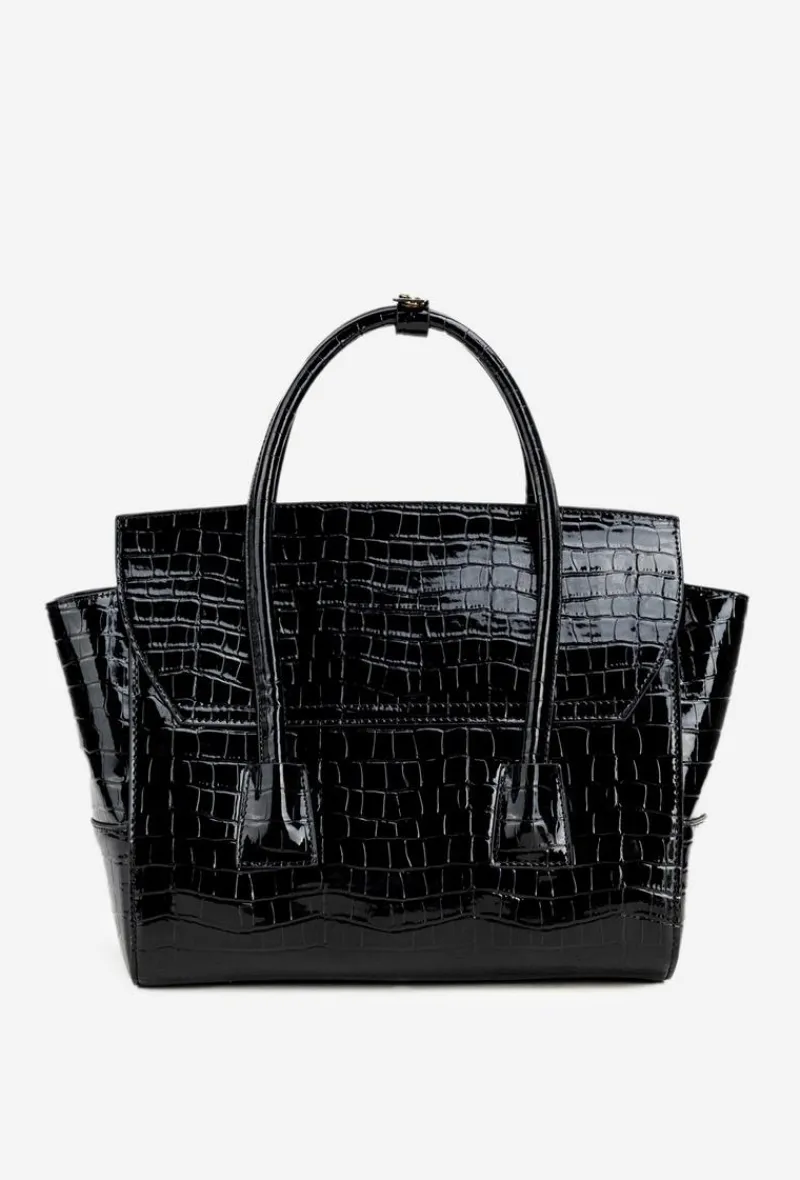 Online Lakierowana Torebka Kuferek Z Tłoczeniem BAG5810-M20 Czarna Torebki Nobo|Torebki Kuferki