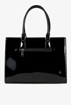 Nobo Lakierowana Torebka Z Tłoczonym Wzorem BAG6150-M20 Czarna
